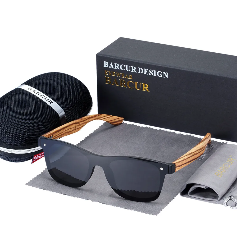 BARCUR Luxus Vintage Sonne Schatten Männer Holz Sonnenbrille UV400 Schutz Fashion Square Sonnenbrille Frauen