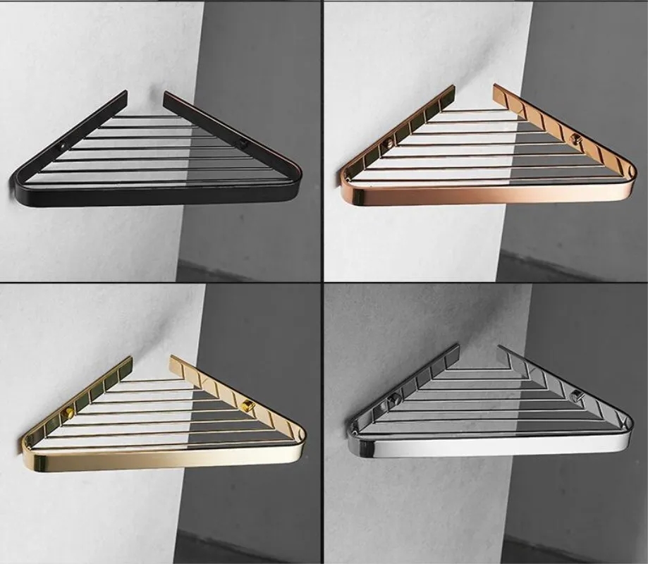 Brass Storage Basket Shower Room Commodity Rack Soap Dish Shampoo Holder Bathroom Shelves corner shelves Solid Copper