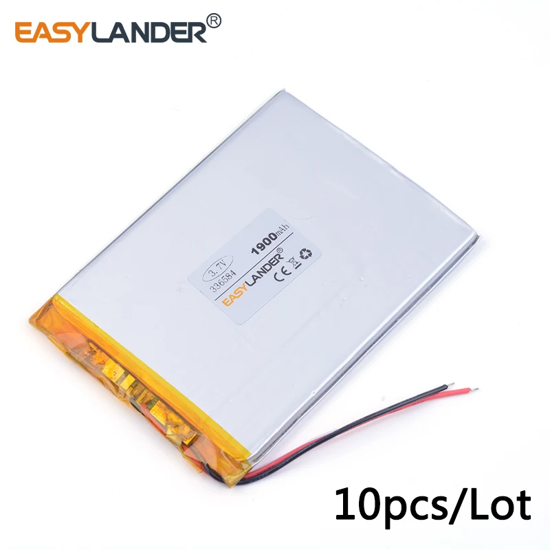 

10pcs /Lot 3.7v lithium Li ion polymer rechargeable battery 336584 1900mah can be customized wholesale CE FCC ROHS