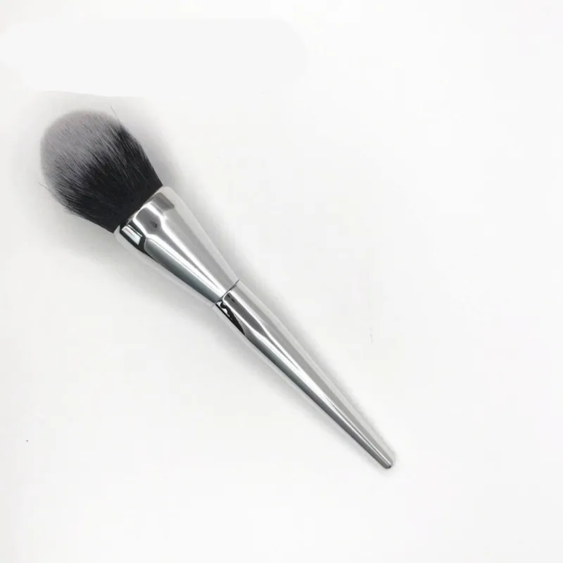 Brocha de aluminio para maquillaje, brocha redonda para base de rubor, cosmética grande, suave