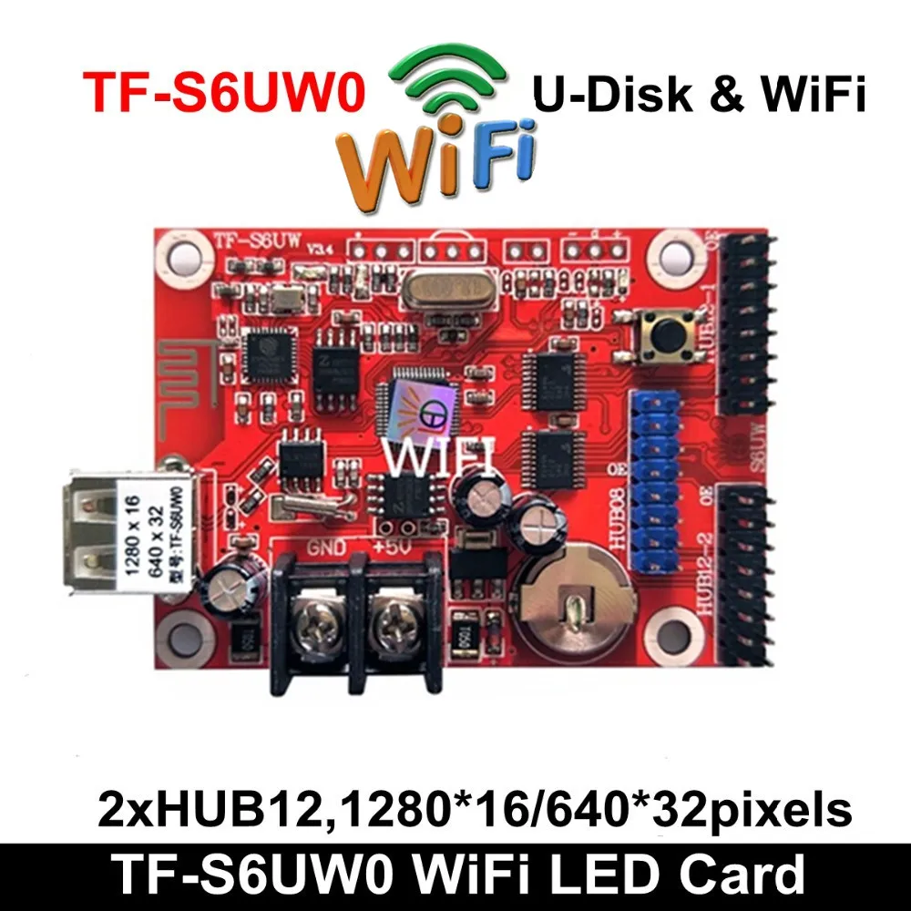 Asynchronous TF-S6UW0 LED SIGN WIFI Control card, P10 P8 P5 P6 module panel LED Display, suitable for single & double colors
