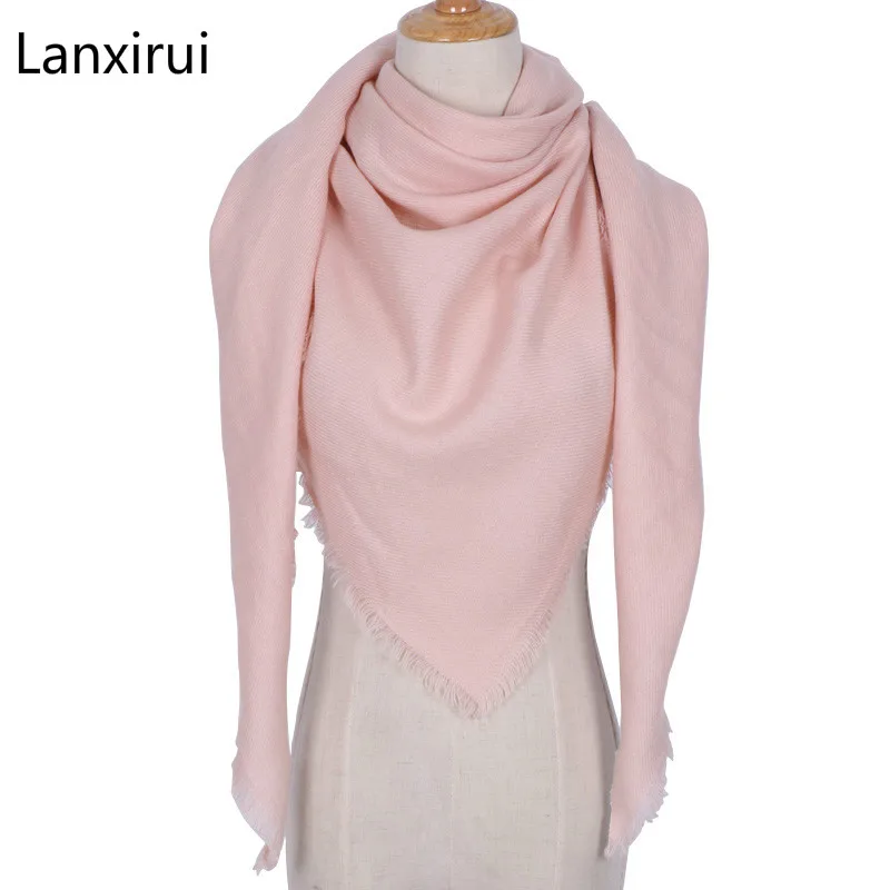 Luxury Brand Desiguers Winter Triangle Scarf Women Shawls and Wraps Cashmere Foulard Solid Color Scarves Blanket Dropshipping