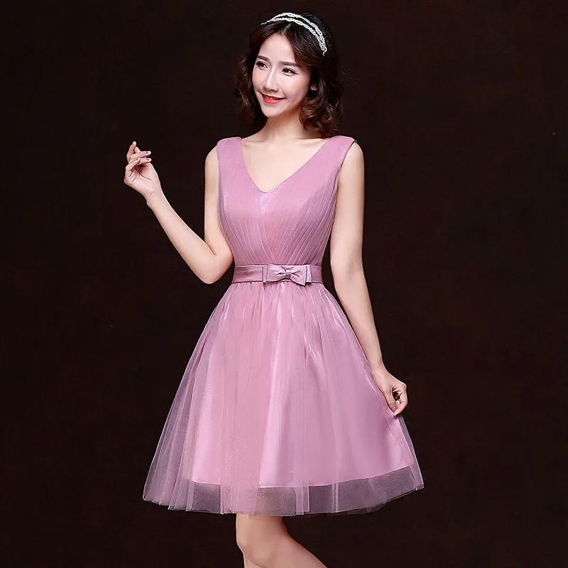 HL7979 2016 hot new short bridesmaid dress banquet short paragraph Mission Sisters dress bridesmaid dress red bean paste color