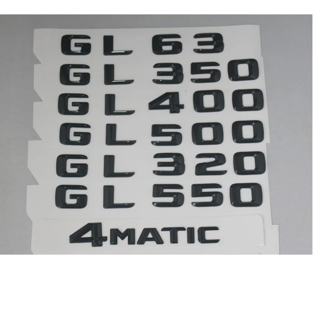 

Gloss Black Trunk Letters Number Badge Emblems for Mercedes Benz GL63 AMG GL350 GL400 GL320 GL500 GL550 4MATIC