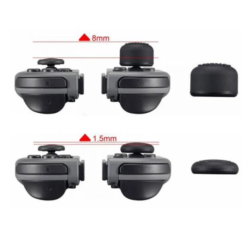 ปลอกซิลิโคนสำหรับจับยึดมือถือสูงขึ้นเป็นพิเศษ8ชิ้นฝาครอบจอยสติ๊กสำหรับ Nintendo Switch จอยคอนโทรลเลอร์