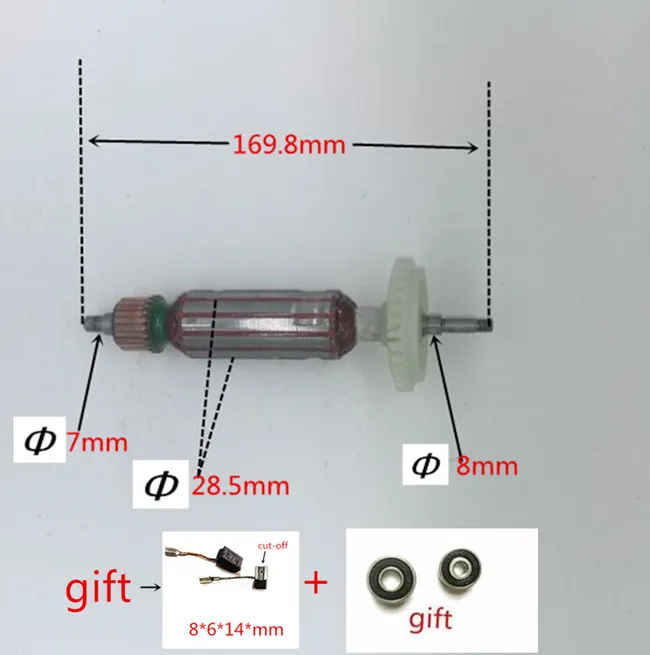 

220-240V Rotor Motor Armature for Bosch GWS7-100 GWS7-125 GWS720 GWS720ET GWS7-100T GWS7-115 GWS7-115E GWS7-115ET GWS7-100ET