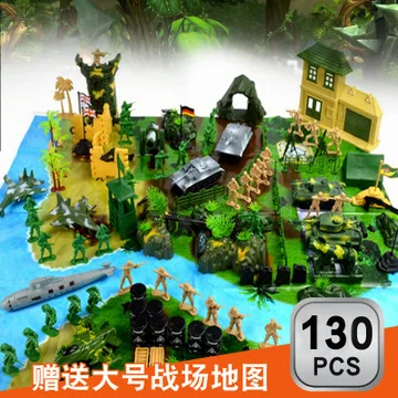 Military suit sand fight plastic toy soldiers war creeps scene model zone map