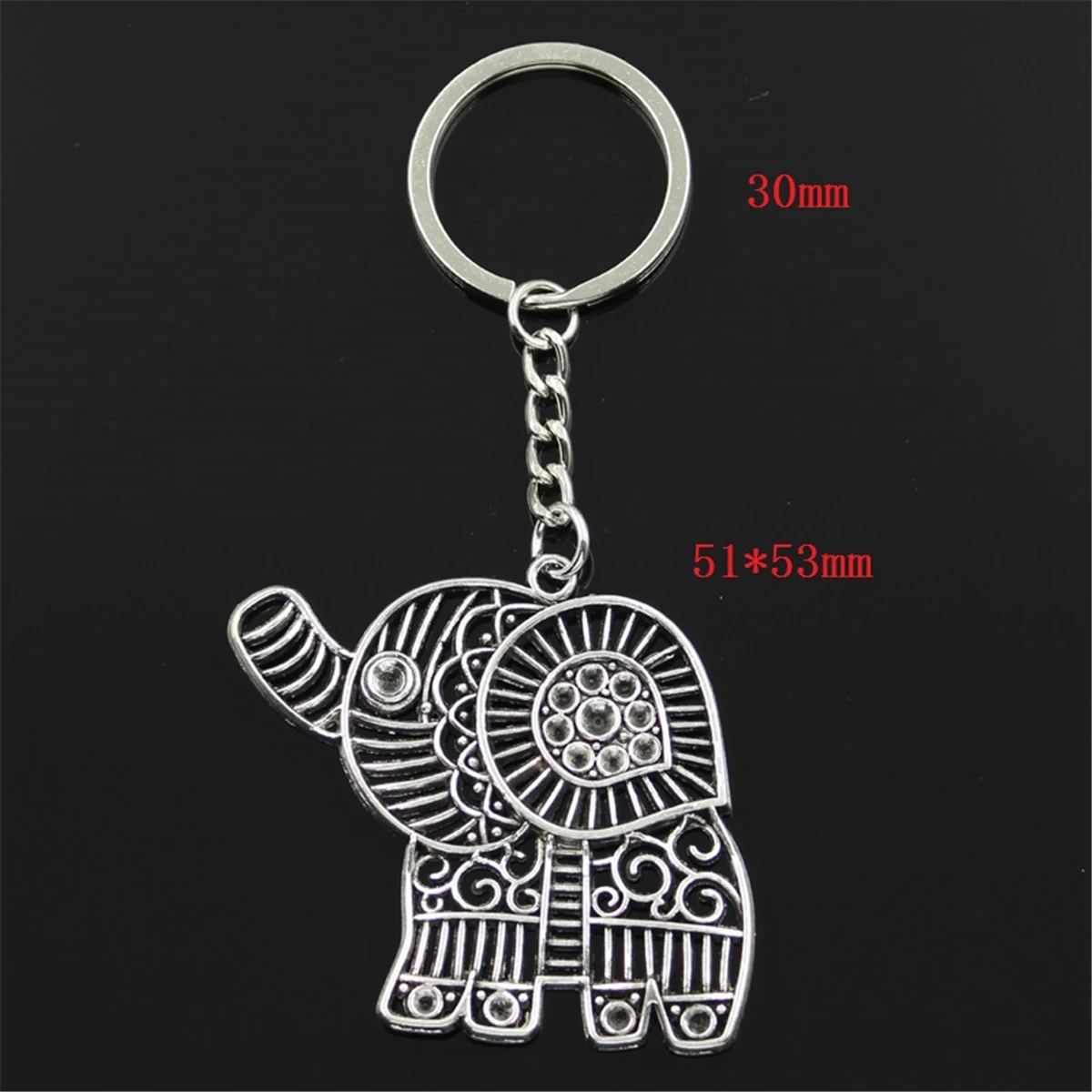 New Hot Men Key Ring Metal Key Chain Keychain Gift Jewelry Silver Color Hollow Elephant Pendant Great Promotion