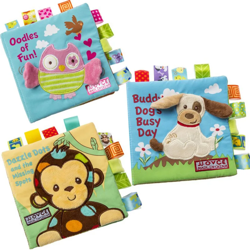 JJOVCE Baby Buch Tuch Baby Stoff Bücher Englisch Pädagogisches Infant Rascheln Spielzeug Lernspielzeug Tiere Zoo für Bedtime Story