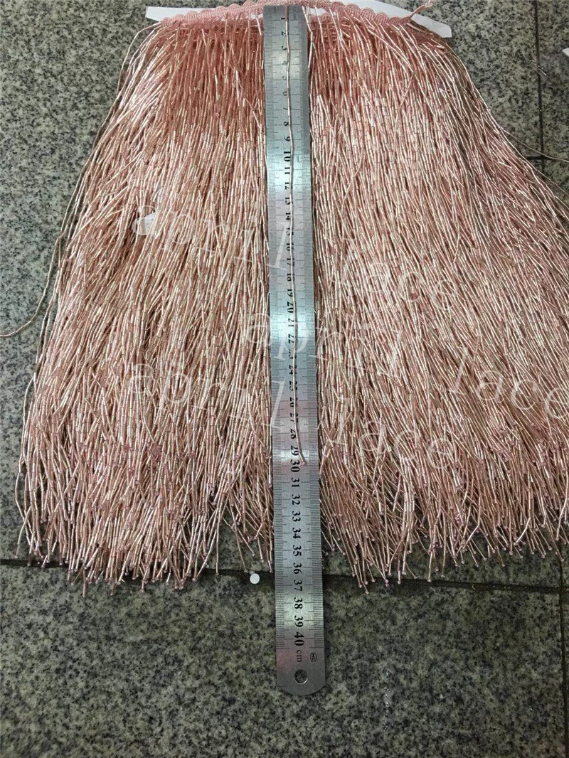 DX006#  5 yards /bag 30cm width pink color  beads ribbon fringe tassel for garment/decorative/wedding dress