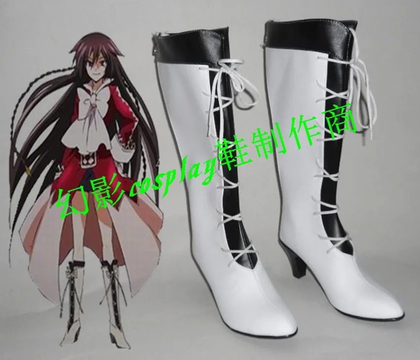 Pandora Hearts Alice Halloween White Long Cosplay Shoes Boots With Heels H016