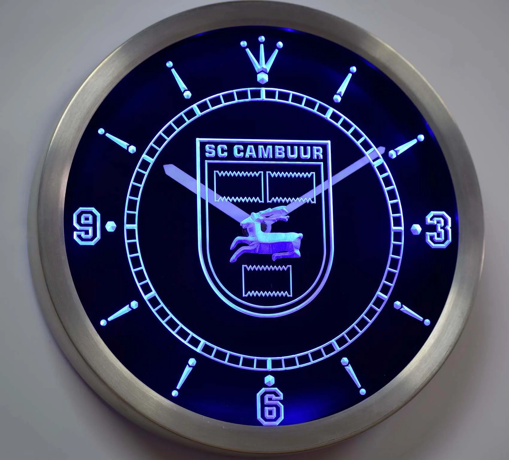 nc1019 SC Cambuur Leeuwarden Eredivisie Football Neon Light Signs LED Wall Clock