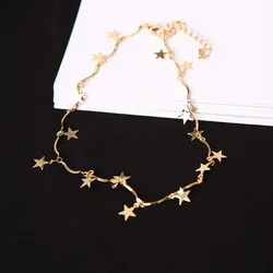 Punk Fashion 2018 New Necklace Simple Five-pointed Star Clavicle Chain Wave Short Paragraph Collar Wholesale Necklace Sales