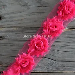 1.5''  shabby chic  flower mini shabby flower trim rose flower 1 yard