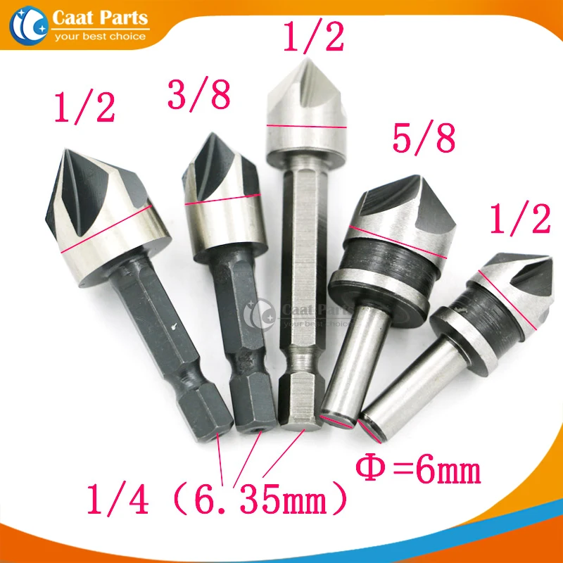 5pcs/Lot  woodworking  Countersink Drill Bit  1/2