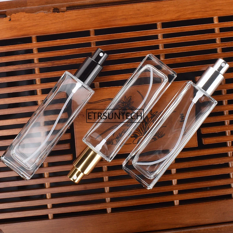 30pcs 50ML Glass Perfume Spray Bottle spray scent pump case as gift empty glass cosmetics bottles F3300