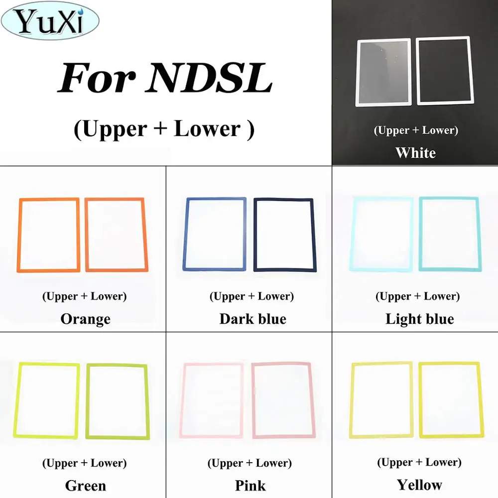 

YuXi 3Set For NDSL Upper LCD Screen Len Cover Plastic Cover replacement for DS Lite Game Console 7color