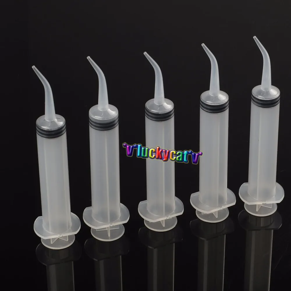 5Pcs Disposable Dental Irrigation Syringe With Curved Tip 12CC For Dentist Use