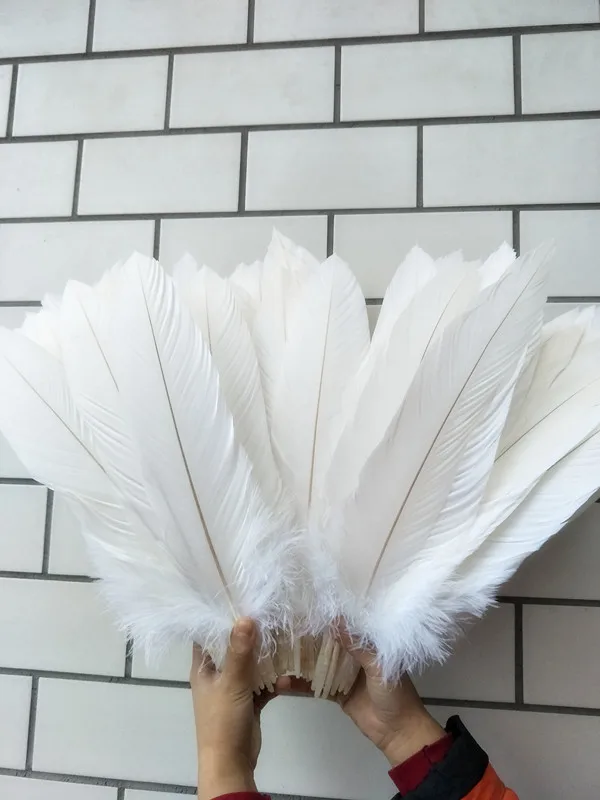 Wholesale 10pcs scare white natural Eagle feathers 40-45cm/16-18inch Decorative diy stage performance Jewelry accessories