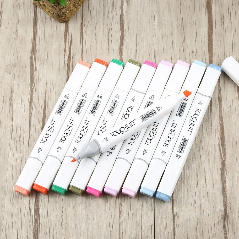 Touchliit 30/40/60/80 Alcohol Dual Art Markers Anime/Architectuur/Kleding/landschap/ interieur Ontwerp Pro Marker Grafische Pennen