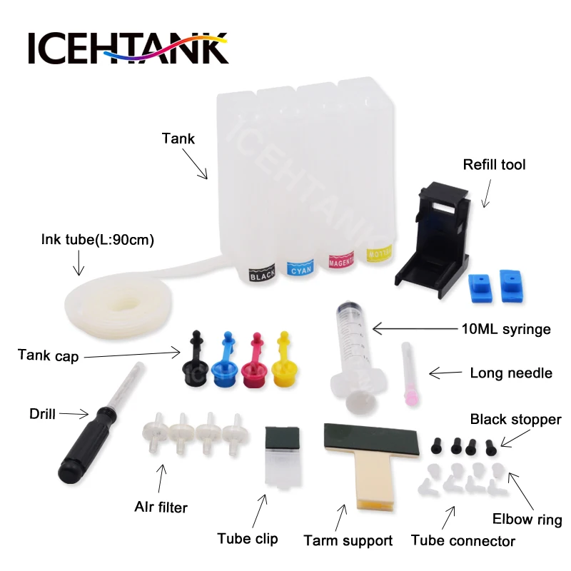 ICEHTANK Ciss Ink Tank For Canon MG2540 MG2540S MG 2540 2540S Ink Cartridge For Canon PIXMA PG445 PG 445 CL 446 PG-445 XL