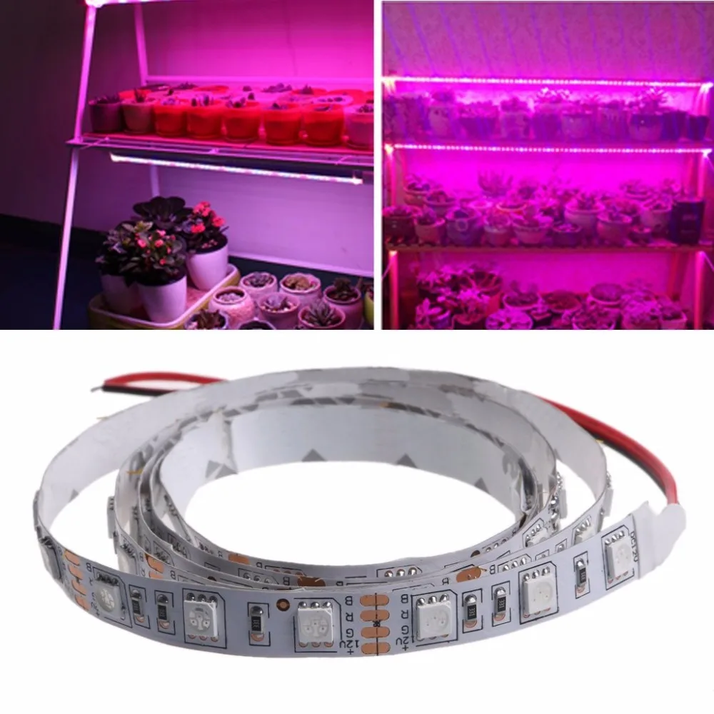 

LED Grow Light DC12V Resin Waterproof Hight Brightness 5050 LED Strip Light for Aquarium Greenhouse Plant Growing Tape