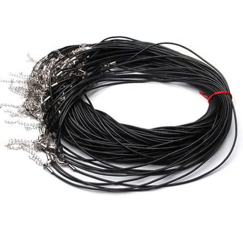 NK697 New Wholesale Collares Men Bijoux Twisted Braided Black PU Leather Cord Necklace For Women DIY Chain Jewelry HOT Gift