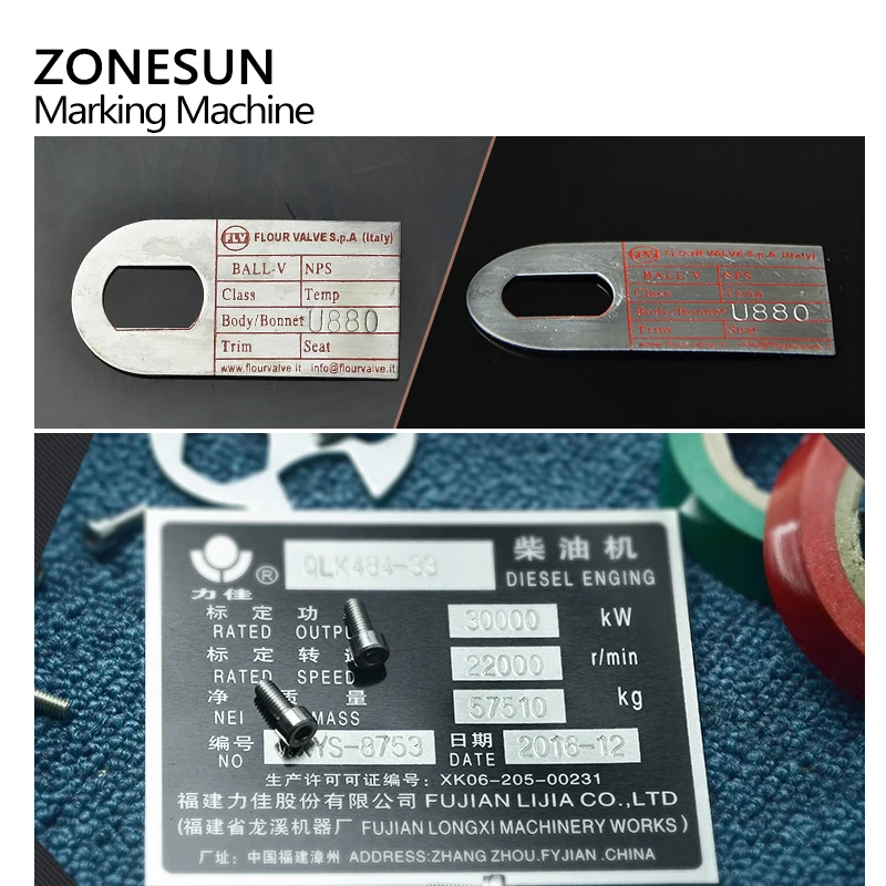 ZONESUN Manual Steel Embossing Machine Metal Aluminum Alloy Name Plate Dog Tag ID Card Stamping Label Engrave Embosser Marking