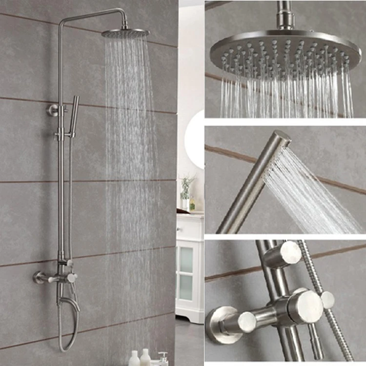 Stainless steel big rainfall shower faucet cold and hot water shower head set