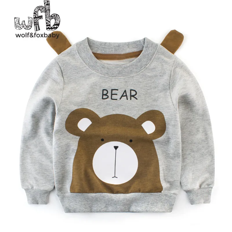 Retail 2-10 years T-shirt long-sleeved round neck sweater cartoon printing spring autumn fall winter