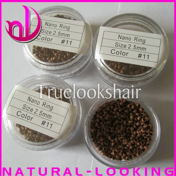 1000pcs / bottle NANO Micro Rings For Nano Hair Extensions 2.5mm diameter #11 color