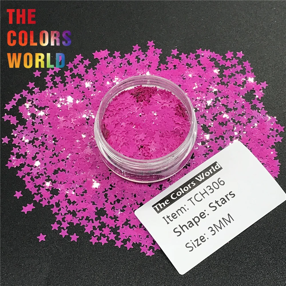 

TCT-028 Solvent Resistant Matte Color Star Shape 3MM Nail Glitter Nail Art Decoration Nail Polish Gel Makeup Handwork Crafts DIY