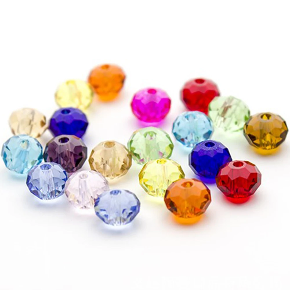 Colored Rondelle Spacer Decorative Crystal Beads Glass Beads 14mm 16mm 18mm Natural Stone Beads for Crystal Beads Curtain