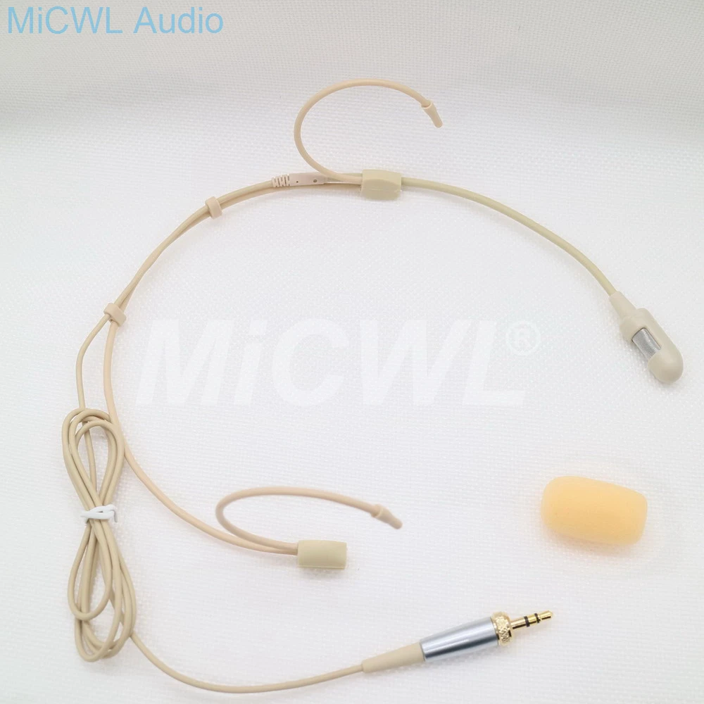 Unidirectional-Cardioid Headset Condenser Microphone Dual Hook Headworn High Quality Microphone Beige For Sennheiser