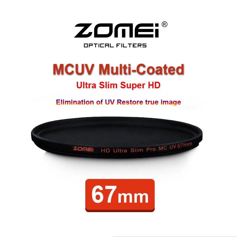 67mm ZOMEI PRO Ultra Slim HD MCUV 18 Layer Multi-Coated Optical Glass MC UV Filter for Canon NIkon Hoya Sony Camera Lens 67 mm