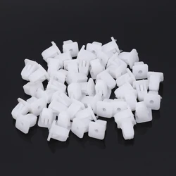 50 Pcs Plastic White Square Car Body  Push Pin Rivet Fasteners Trim Moulding Clip