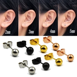 2PC 20g Surgical Steel Silver color,Black,Gold&Rose Gold Color Ball Stud Earrings Punk Ear Tragus Ear Piercing Fake Taper