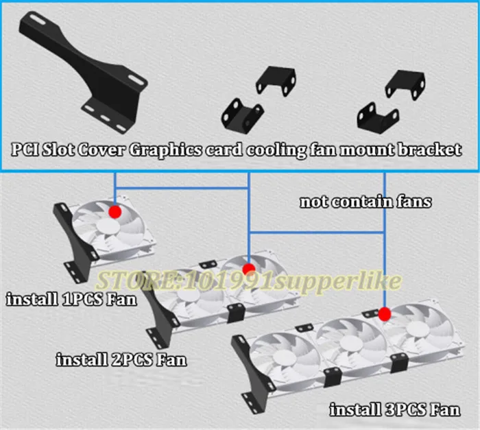 Debroglie-suporte de proteção para placa de vídeo, conjunto com 1 suporte de três ventoinhas de 120 a 140mm