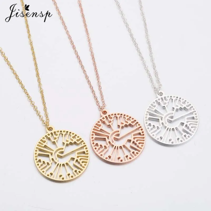 Jisensp Stainless Steel Phylogenetic Tree Necklace Women Tree of life Science Pendants Necklaces Creative Evolution Tree Jewelry