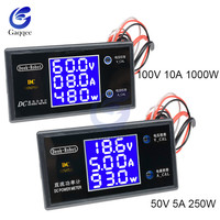 1000W 250W LCD Digital Voltmeter Ammeter Wattmeter Voltage Current Power Meter Volt Detector Tester Monitor DC 0-100V 5A 10A