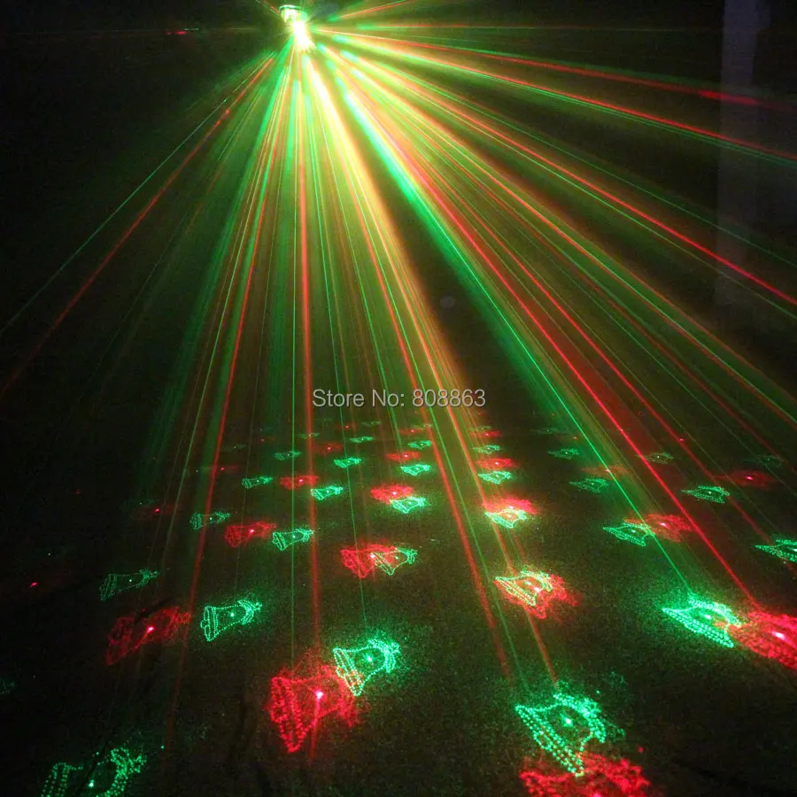 Mini R&G Laser 6 Christmas Patterns projector Club Bar lighting Dance Disco home party Xmas DJ Stage Light show N75Y6+ Tripod