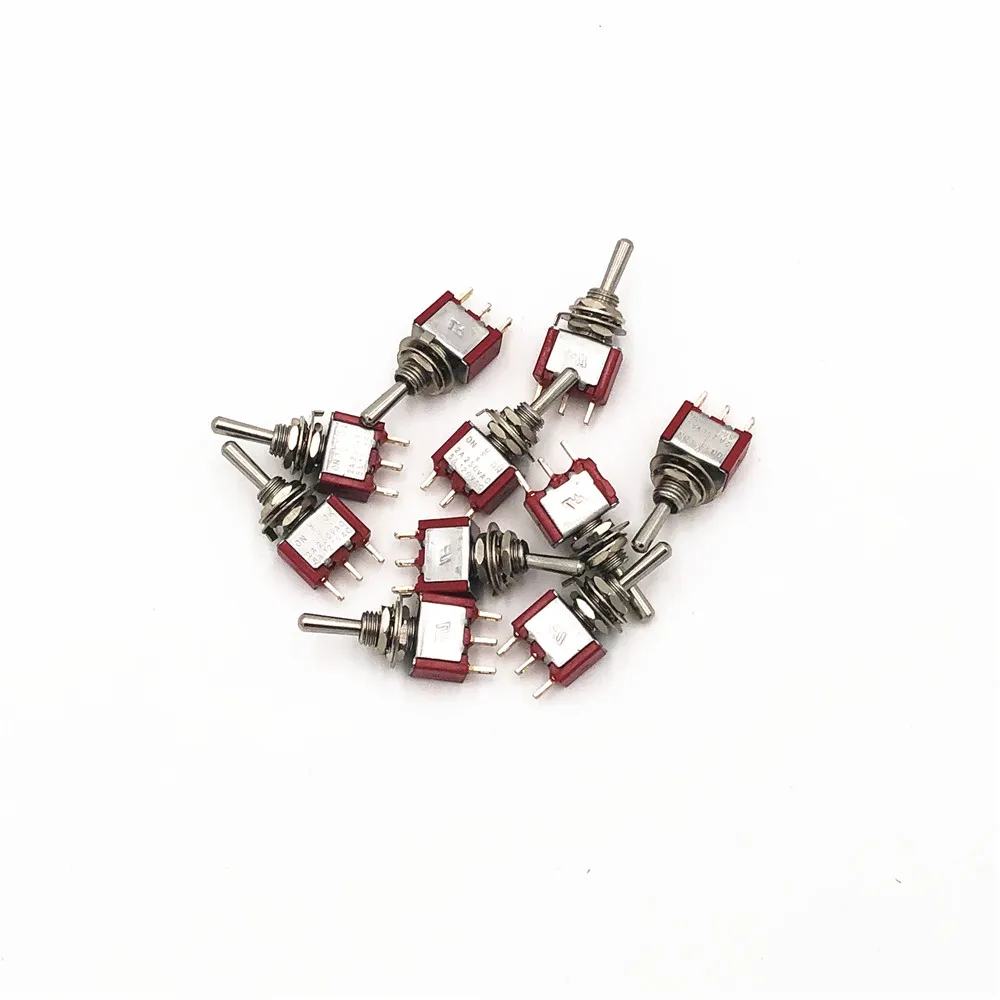 

10Pcs MTS-123 Mini Toggle Switches 3 Pin 3 Position Momentary (ON)-OFF-(ON) SPDT 250V 3A