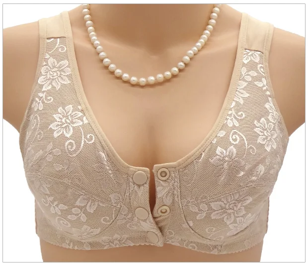 Khaki bhs 75-100 wire free bras for women B C D cup Bust 34 36 38 40 42 44 support push up brasieres soft cotton breathable C3-5