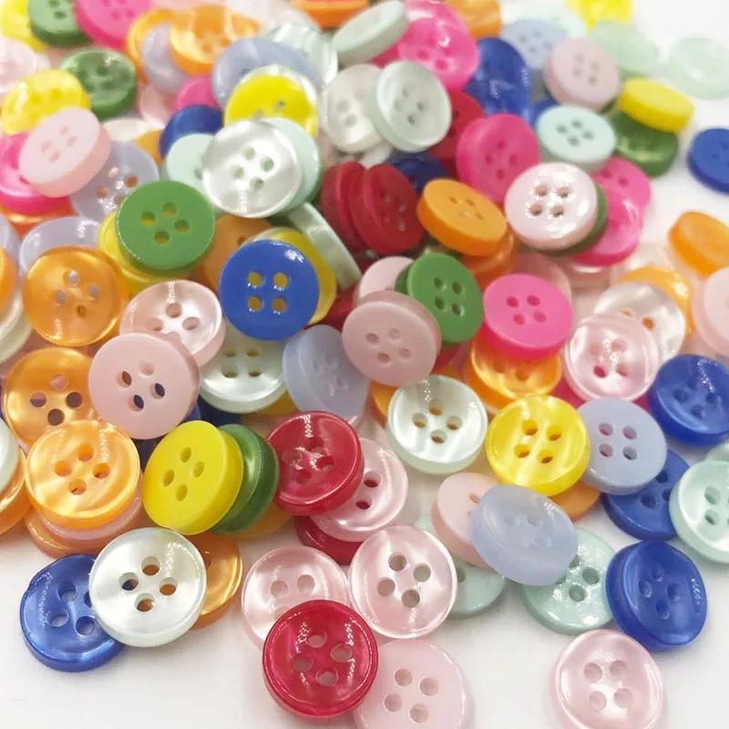 100pcs 11MM 4-holes mix colors plastic buttons garment sewing accessories DIY scrapbooking PT162