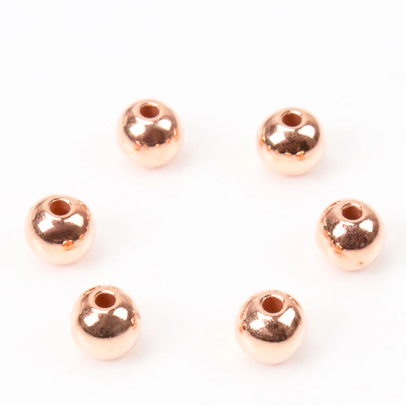 4mm 6mm 8mm 10mm 12mm 14mm 16mm Copper CCB Round Seed Spacer Loose Beads For Jewelry making DIY KL171