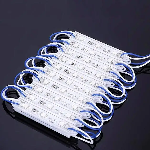 

SMD 2835 3LED injection led modules lens Waterproof IP67 12V 160degree 1.5W white LED sign shop banner led moudule lights