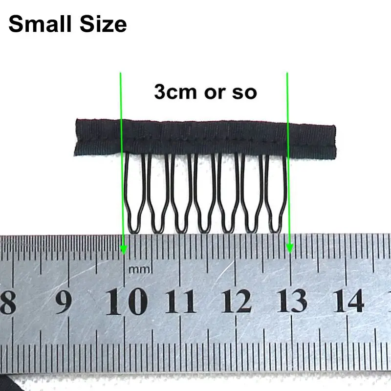 Atacado 800 peças 7 dentes acessórios de peruca preta pentes de peruca anexar bonés pentes de peruca inserir clipes de peruca