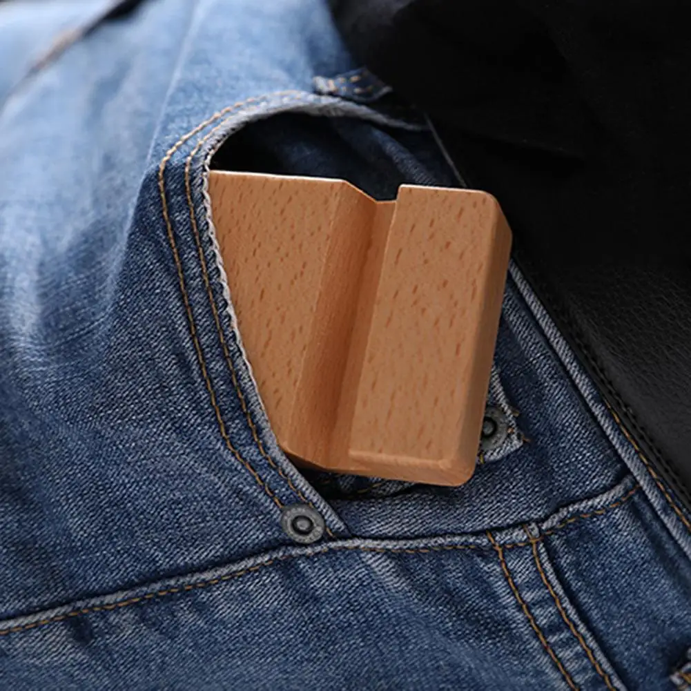 الخيزران الطبيعي حامل الهاتف المحمول سطح المكتب فتحة مزدوجة العالمي الهاتف الذكي جبل حامل آيفون هواوي شاومي سامسونج الهاتف