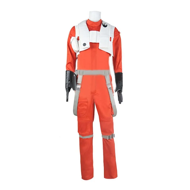 Movie The Force Awakens Luke Skywalker Jumpsuit Cosplay Costume Suits Orange Man Adult Halloween Party 11