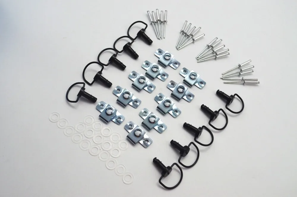 10 Sets Motorcycle Quick Release D-RING 1/4 Turn Race Fairing Fasteners Rivet 17mm